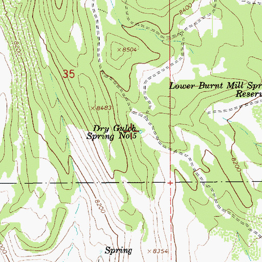 Topographic Map of Dry Gulch Spring Number 5, UT