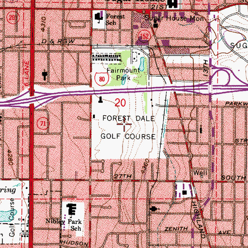 Topographic Map of Forest Dale Golf Course, UT