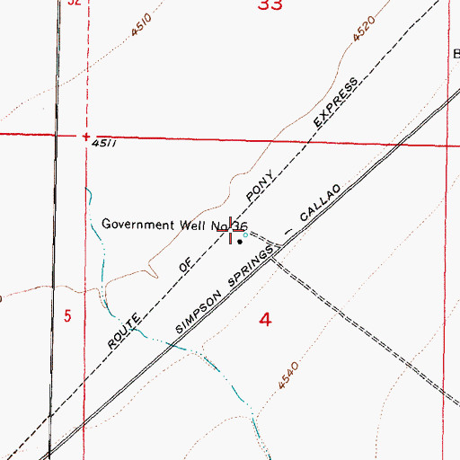 Topographic Map of Government Well Number 36, UT