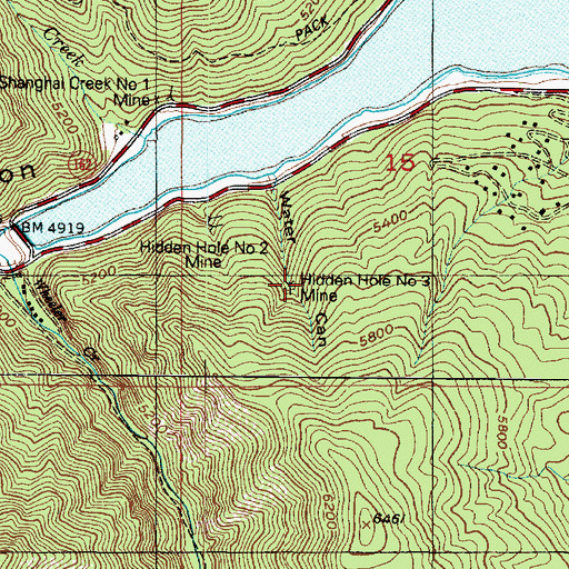 Topographic Map of Hidden Hole Number 3 Mine, UT