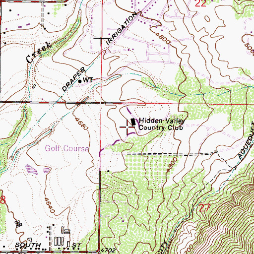 Topographic Map of Hidden Valley Country Club, UT