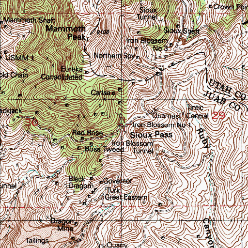 Topographic Map of Iron Blossom Number 1, UT