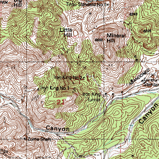 Topographic Map of Iron King Number 2, UT