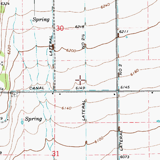 Topographic Map of Lateral Number 2 1/2, UT