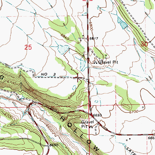 Topographic Map of Lateral Number 3, UT