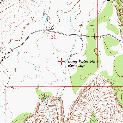 Topographic Map of Long Point Number 3 Reservoir, UT