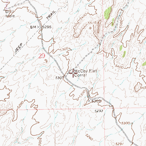 Topographic Map of McCoy Flat Corral, UT