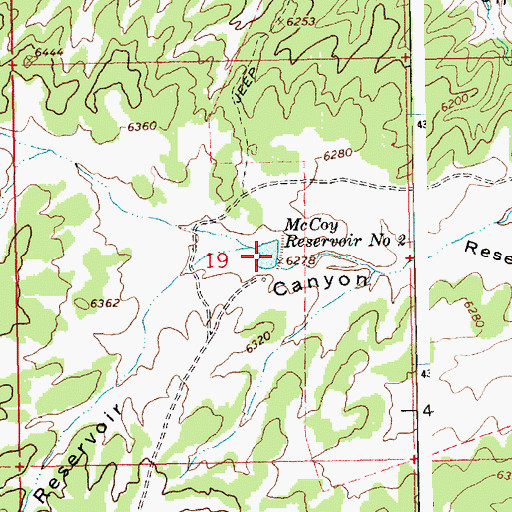 Topographic Map of McCoy Reservoir Number 2, UT