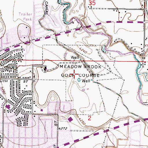 Topographic Map of Meadow Brook Golf Course, UT