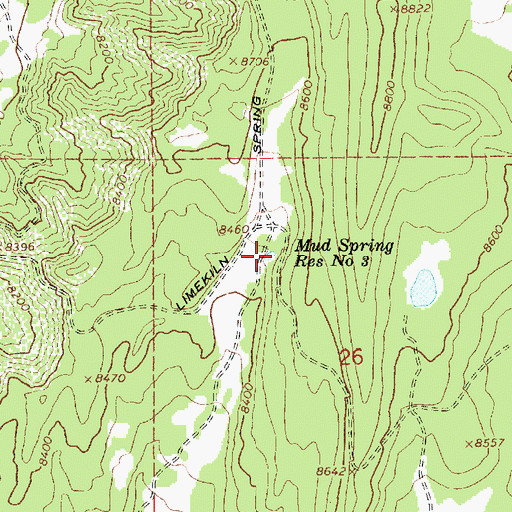 Topographic Map of Mud Spring Reservoir Number 3, UT