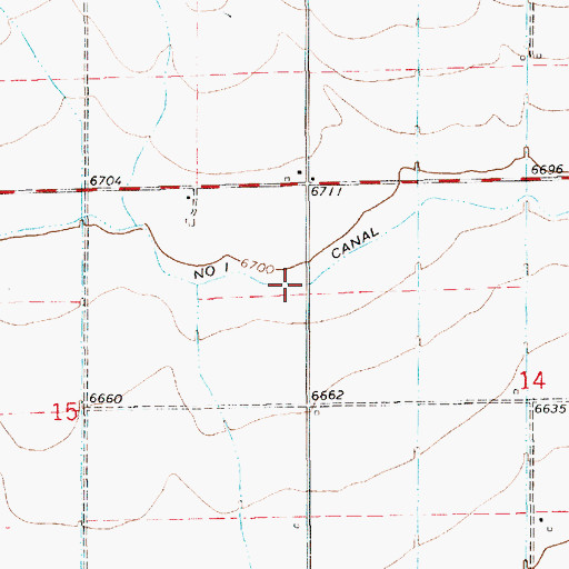 Topographic Map of Number 1 Canal, UT
