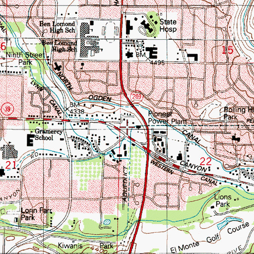 Topographic Map of Pioneer Power Plant, UT