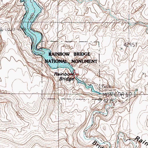 Topographic Map of Rainbow Bridge, UT