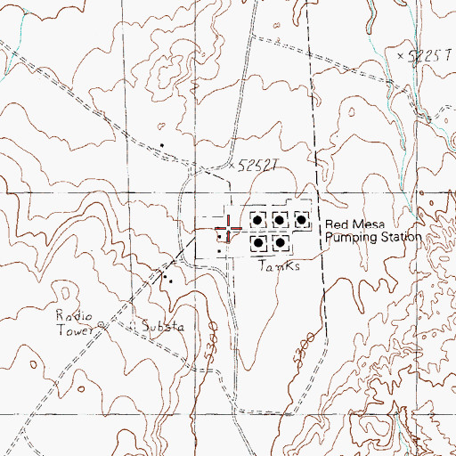 Topographic Map of Red Mesa Pumping Station, UT