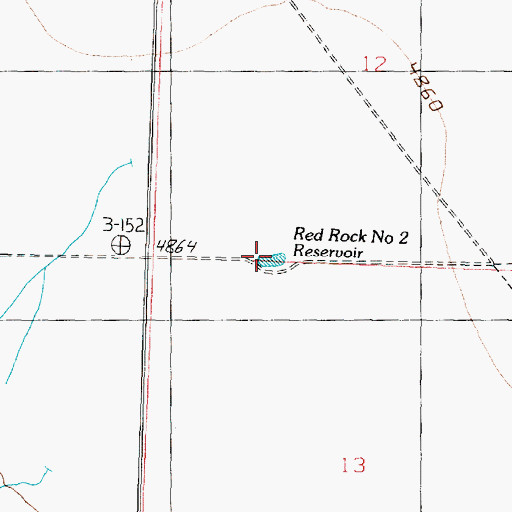 Topographic Map of Red Rock Number 2 Reservoir, UT