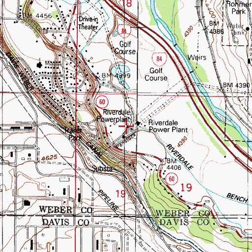 Topographic Map of Riverdale Power Plant, UT