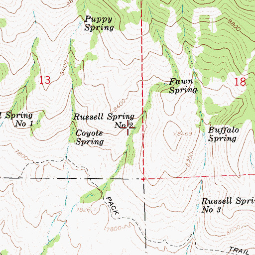 Topographic Map of Russell Spring Number 2, UT