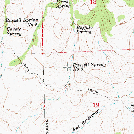 Topographic Map of Russell Spring Number 3, UT