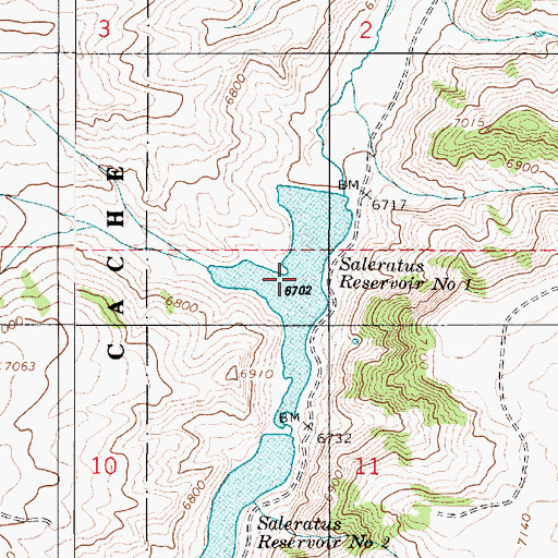 Topographic Map of Saleratus Reservoir Number 1, UT