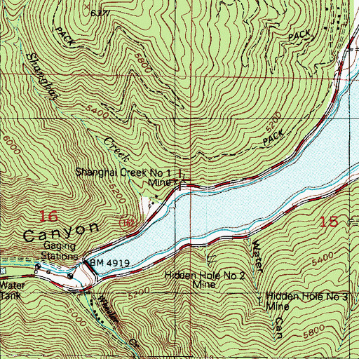 Topographic Map of Shanghai Creek Number 1 Mine, UT