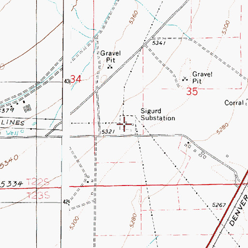 Topographic Map of Sigurd Substation, UT