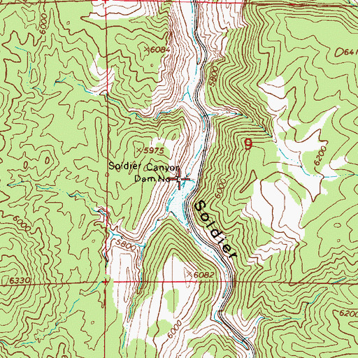Topographic Map of Soldier Canyon Dam Number 1, UT