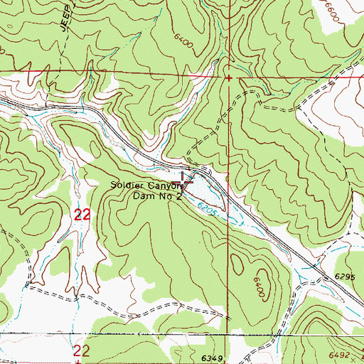 Topographic Map of Soldier Canyon Dam Number 2, UT