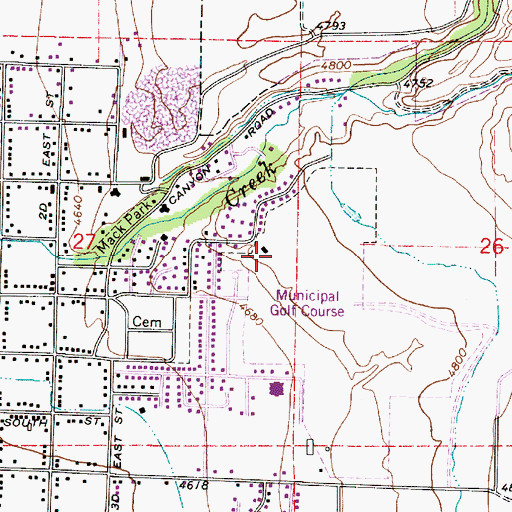 Topographic Map of Summit Park Golf Course, UT