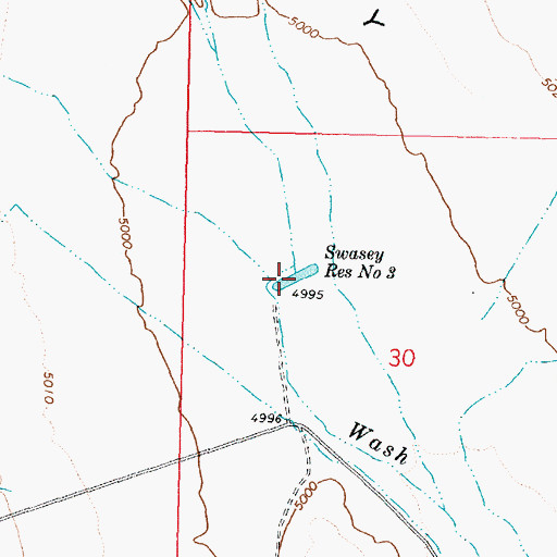 Topographic Map of Swasey Reservoir Number 3, UT