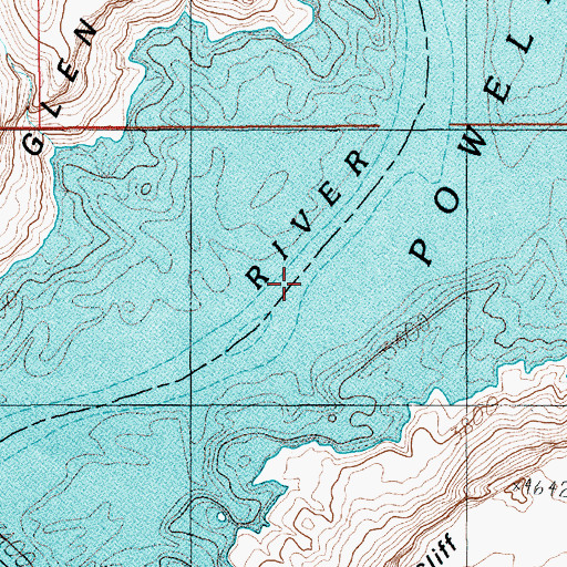 Topographic Map of Ticaboo Number 1 Rapids, UT