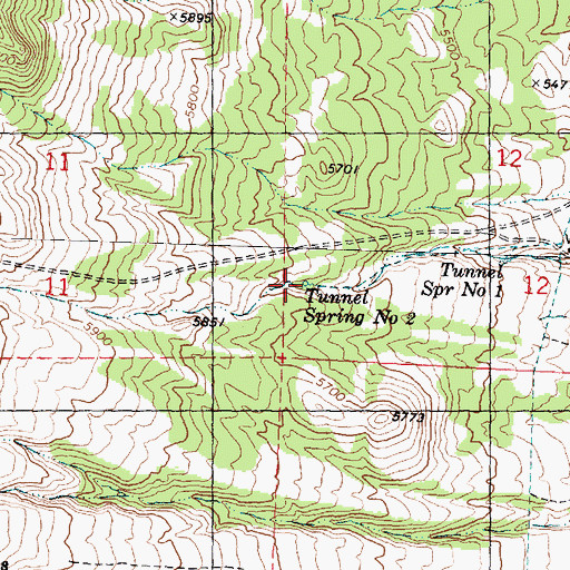 Topographic Map of Tunnel Spring Number 2, UT