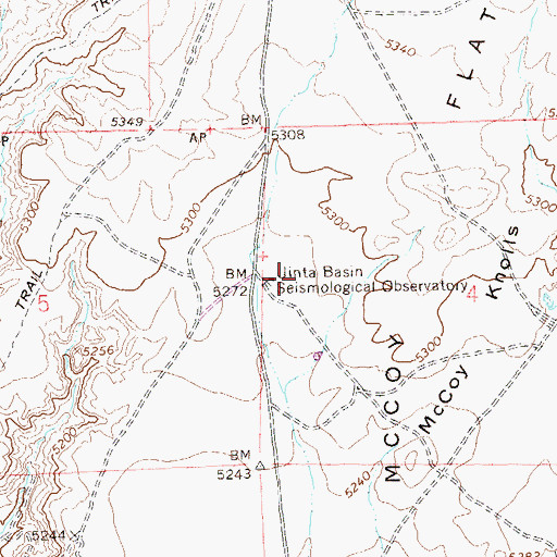 Topographic Map of Uinta Basin Seismological Observatory, UT