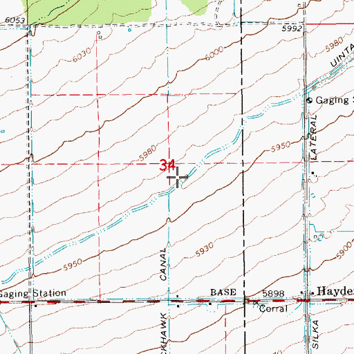Topographic Map of Uintah Number 1 Canal, UT
