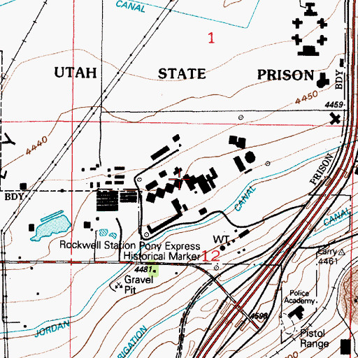 Topographic Map of Utah State Prison, UT