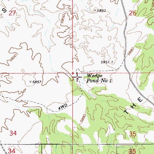 Topographic Map of Wedge Pond Number 1, UT
