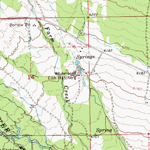 Topographic Map of Whiterocks Fish Hatchery, UT