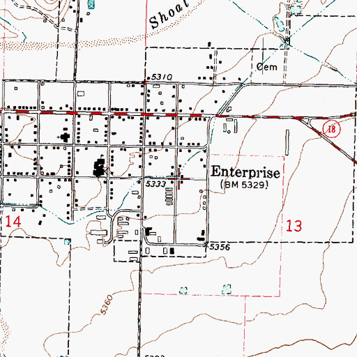 Topographic Map of Enterprise Work Center, UT