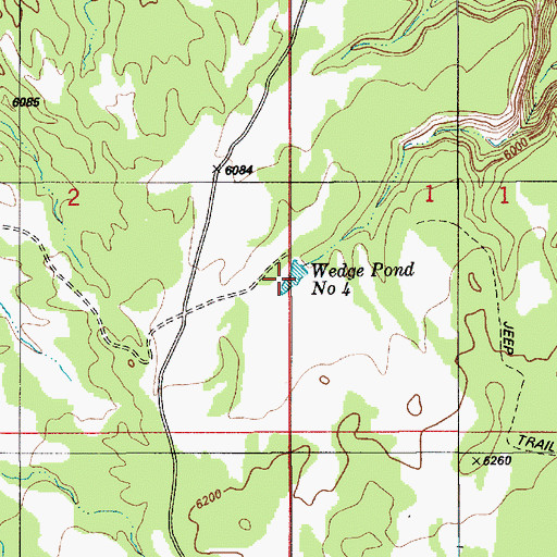 Topographic Map of Wedge Pond Number 4, UT