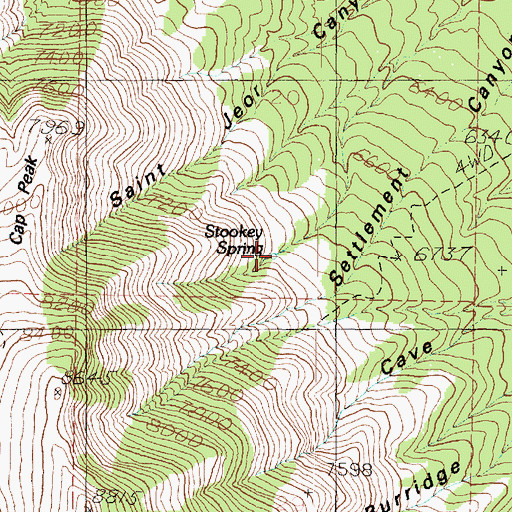 Topographic Map of Stookey Springs, UT