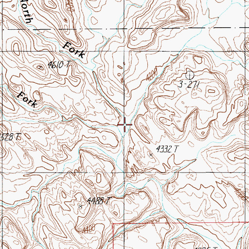 Topographic Map of North Fork Ticaboo Creek, UT