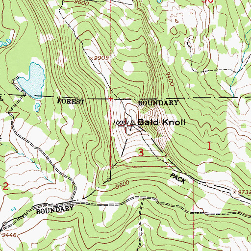 Topographic Map of Bald Knoll, UT