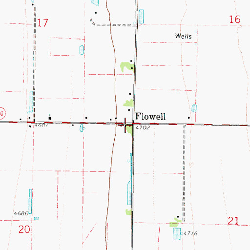 Topographic Map of Flowell, UT