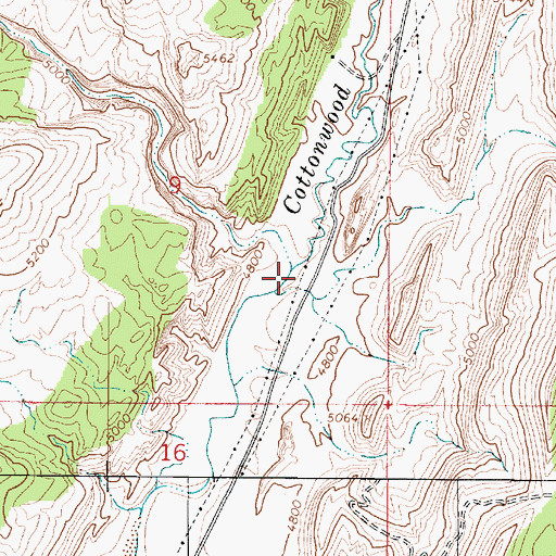 Topographic Map of Hackberry Creek, UT