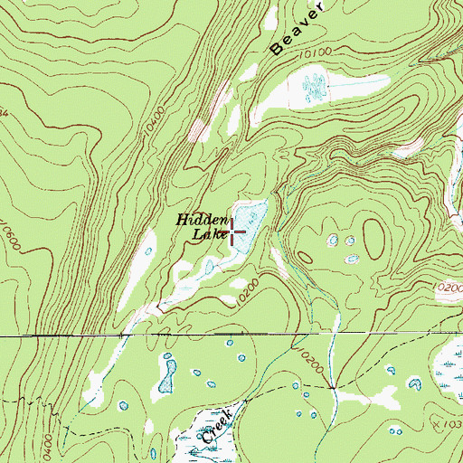 Topographic Map of Hidden Lake, UT