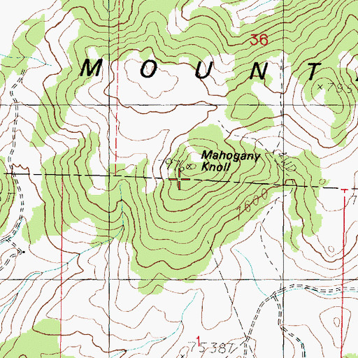 Topographic Map of Mahogany Knoll, UT