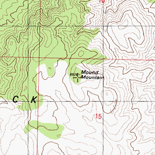 Topographic Map of Mound Mountain, UT