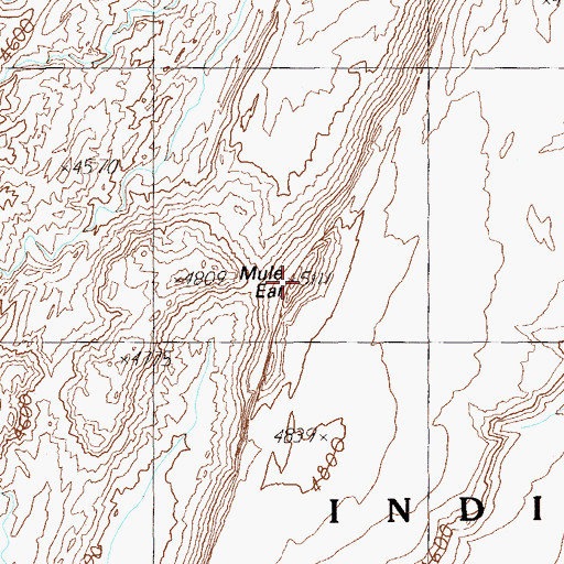 Topographic Map of Mule Ear, UT