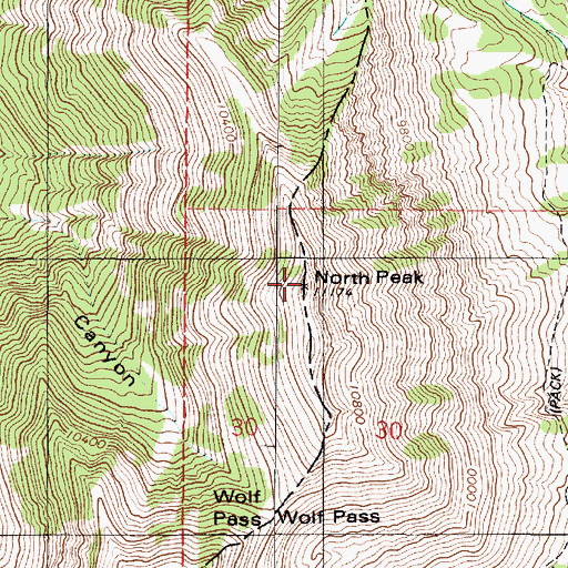 Topographic Map of North Peak, UT