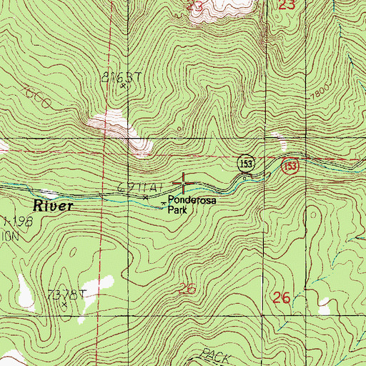 Topographic Map of Ponderosa Park, UT