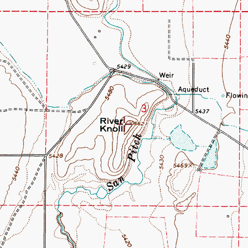 Topographic Map of River Knoll, UT